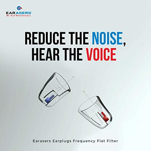 Earasers Ruído cancelando tampões para os ouvidos - Redução de ruído de silicone reutilizável