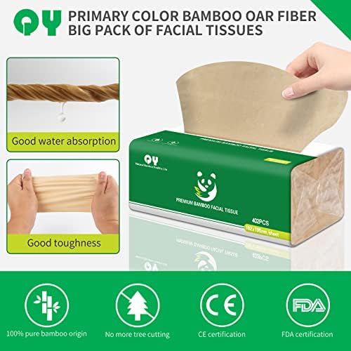 Tecidos faciais de bambu durável e suave - 3 Ply Natural Facial Tissue Multi -Furposer Paper