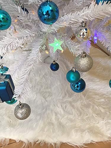 Salia de árvore de Natal de 48 polegadas com impressão decoração de floco de neve para ornamentos de