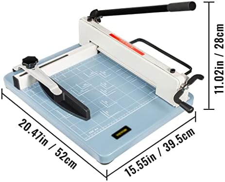 Aparador manual de papel manual de 12 polegadas de 12 polegadas 300-500 folhas de triturador para acessórios