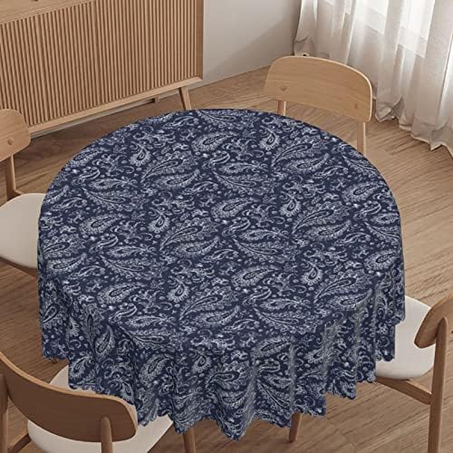 Toelas de mesa redondas padrão de Paisley, tecido impermeável decorativo, roupas de mesa reutilizáveis