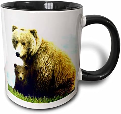 3drose animais selvagens - urso marrom - canecas