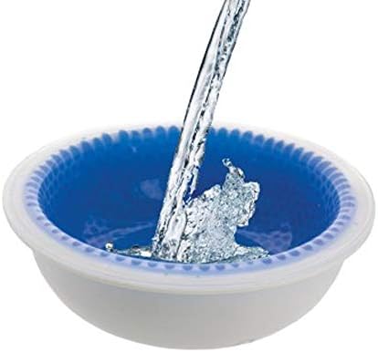 A tigela de cachorro de estimação gelada permanece fresca para o cão de 8 horas de bebida com água gelada de verão