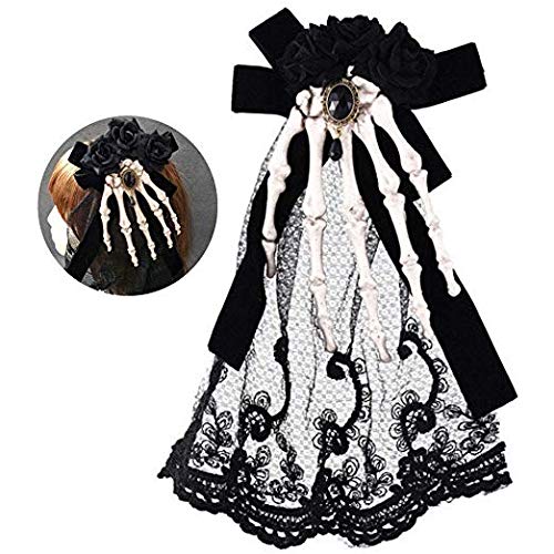 Cabras de cabelo garras de halloween festas pretos para meninas esqueleto de borboleta acessórios de flores da moda de arte para baile e cosplay