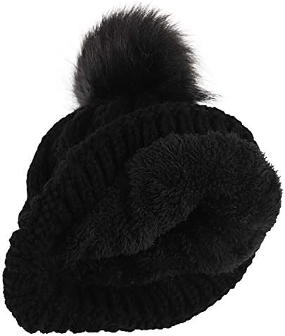 Dbylxmn Moda engrossa chapéu de inverno tricotado com chapéu todo quente Casual Casuais colorir bonés de