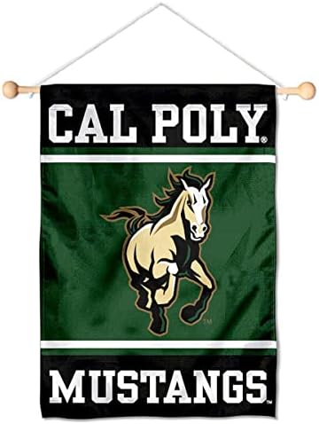 Cal Poly Mustangs Mini Banner Pequeno e Pacote de Pólo Banner
