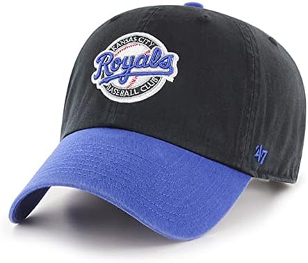'47 Kansas City Royals Cooperstown Two Tone Clean Up Hat Hat Baseball Cap - Black/Royal