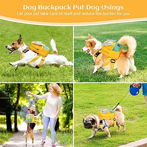 Jetczo Dog Backpack Harness Caminhando Backpack Backpacks Mochilas de cachorro ajustáveis ​​Mochila com cocô de