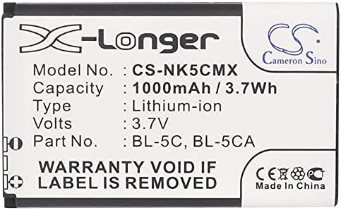 Bateria de substituição para NK ASHA 230 Dualsim RM-986 1280 N-GAGE 3120, FITS BL4C BL-5C BL-5C