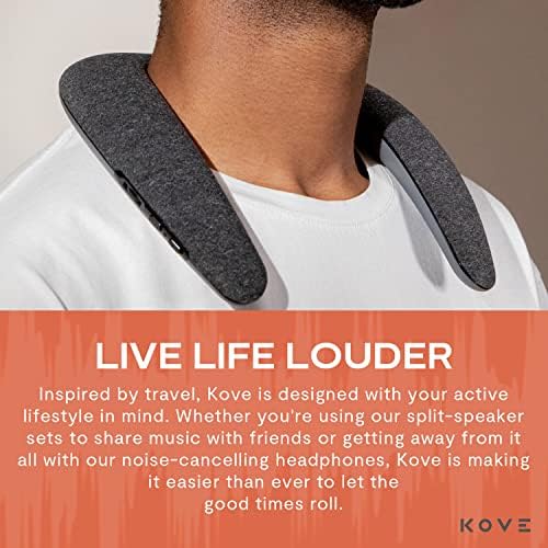 KOVE KONVEX sem fio Bluetooth Sound Collar Speaker - 360 som imersivo com até 33 pés de alcance