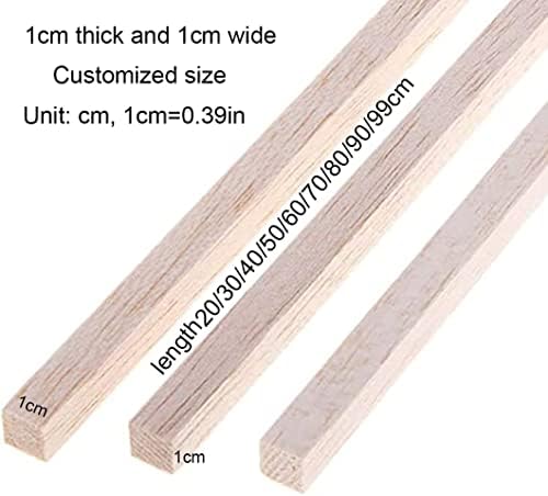 Rod de pastilha de madeira inacabada de madeira, cavilhas quadradas de madeira, palitos quadrados de madeira,