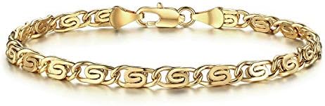 Play Pailin 18K Yellow Gold Bated Men & Women's Jewelry Link Bracelet Chain Presente