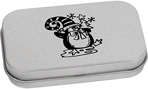 Azeeda 'Natal Penguin' Metal Articled Stationery Tin/Storage Box