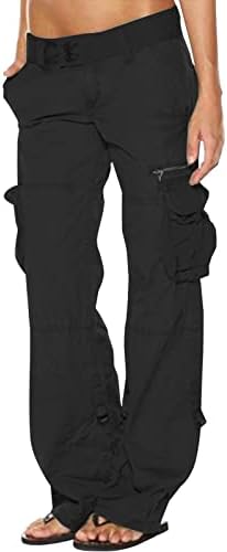 Calças de perna larga casual para mulheres de cintura alta calças de carga feminina com cintura alta