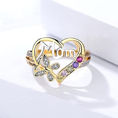 Letra de moda color anéis de anel de diamante adoram a mãe temperamento da mãe anéis de diamante anéis de esquilo