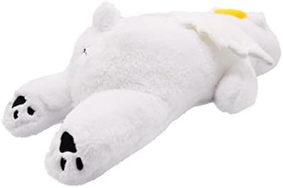 YonLit adorável urso polar de pelúcia de pelúcia com asas de anjo grande macarrão macio de urso de gelo,
