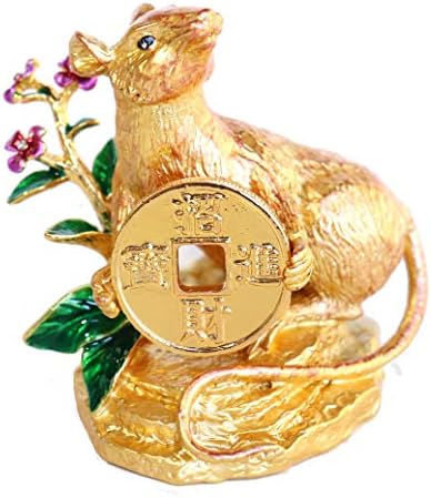 Feng Shui Golden Rat, segurando a moeda com sua sorte