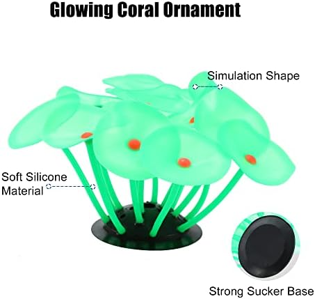 Vocoste Aquarium Simulação Planta aquática de coral, ornamentos de brilho de coral fluorescente