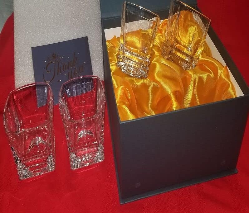 Ridge Whisky Glass - Conjunto de 4 óculos que bebem uísque de cristal