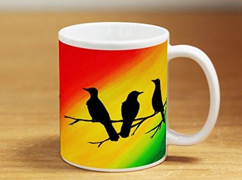 Três Birds Birds Inspirational Coffee Caneca Rasta 11 oz Copo de cerâmica