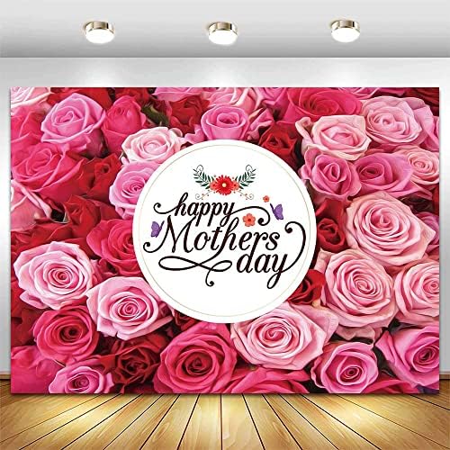 Cgxins 7x5ft feliz dia das mães fotografia rosa Fundamento de foto floral para o dia das mães Decorações de