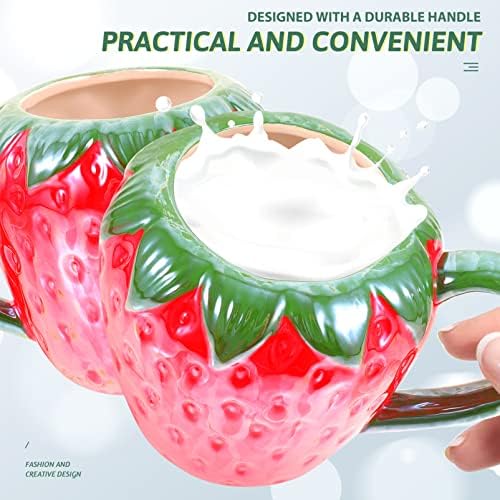 Doitool Strawberry Drinks Copo Frutas de frutas caneca em forma de cerâmica Copo de água criativa para beber