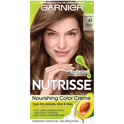 Garnier Nutrisse nutritando o creme de cor do cabelo, 61 cinzas claras marrom