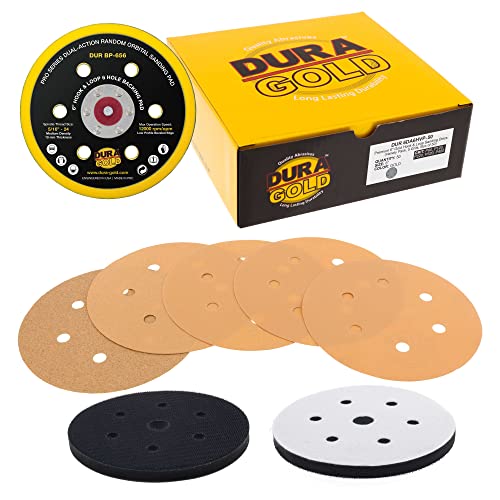 DURA -GOLD 6 Discos de landing - Variety Pack, Hook & Loop Da Backing Plate & Soft Density Interface Pad