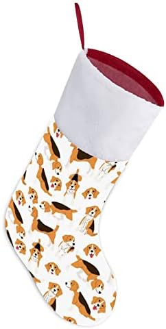 Beagle personalizada meia de Natal em casa lareira de árvore de natal