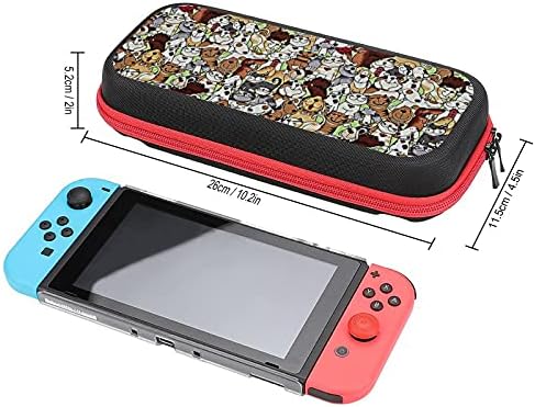 Word Dogs Cats Switch Caso Case Proteção Tote Bag Hard Shell Travel Pouch Carry Cover Pouch para Nintendo Switch
