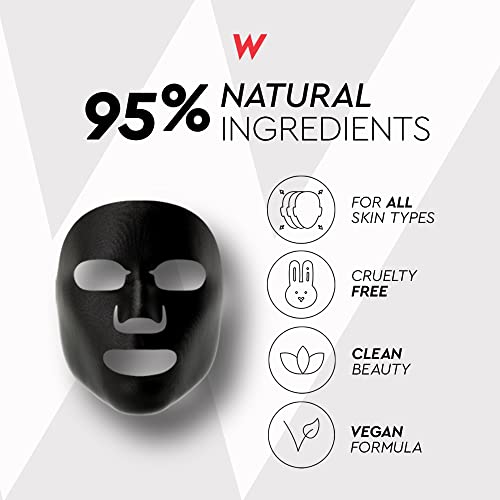 Wolf Project Men hidratante folhas de máscara facial - máscara de folha de carvão com ácido hialurônico,