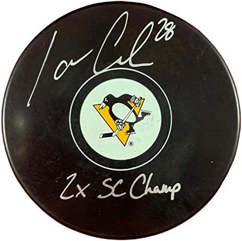 Ian Cole autografado assinado assinado Puck NHL Pittsburgh Penguins PSA COA