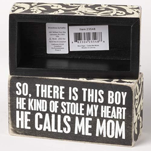 Primitivos de Kathy 23548 placa de caixa aparada floral, 5 x 2,5 polegadas, me chama de mãe