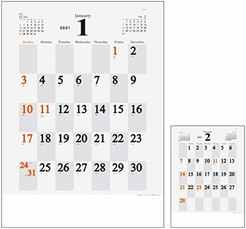 Calendário japonês fushimi ueno asahi shodo 2021 parede de calendário pendurado otelo yk1070