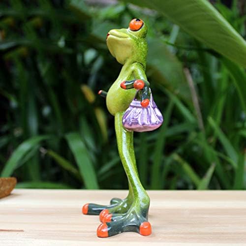 Dorlotou Frogs Figuras Estátua Sapo Escultura Fropo Fropo para Decoração de Home Desk 6029
