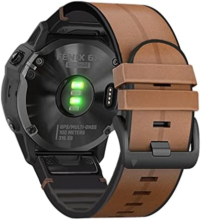 KQOO Quickfit Watch Strap for Garmin Fenix ​​7 7x 6 6x Pro 5x 5 mais 3HR 935 945 S60 Silicone de couro