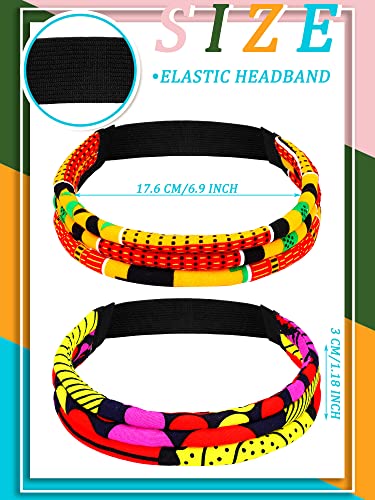 Hillban 2 PCS Bandas de cabeça africanas para mulheres Kente 3 fios Banda da cabeça colorida Africana Prind Principal