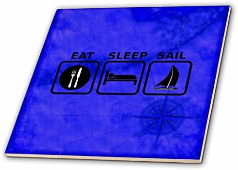 3drose Coma Sleep Sail Sign Pattern no mapa náutico das teclas da Flórida. - Azulejos
