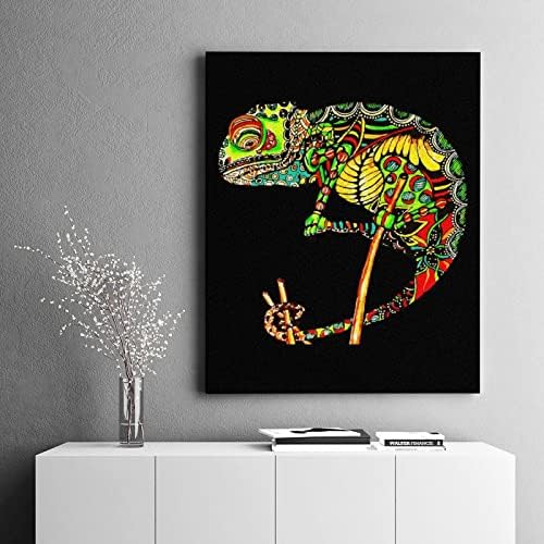Pintura psicodélica de camaleão por números kits Canvas Diy acrílico pintura a óleo para decoração de parede