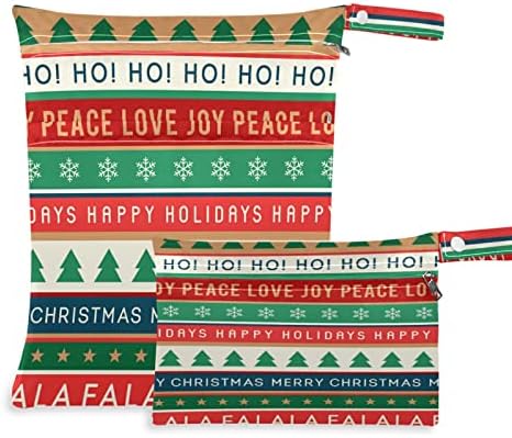 ZZXXB Feliz Natal amor Paz Joy Alegria Bolsa de pano reutilizável de pano reutilizável bolso seco molhado com