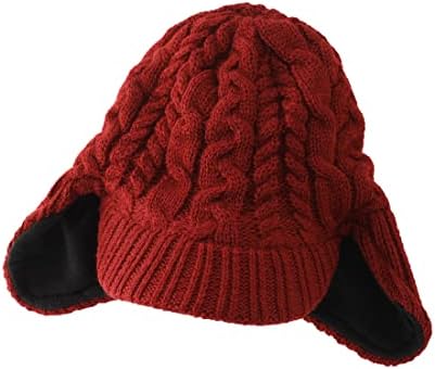 Llmoway Men Women Winter Feanie com viseira quente earlaps Hat Hat Fleece lined Cap