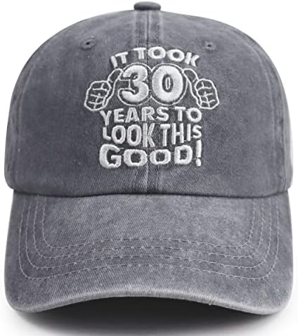 Shanvanke Presentes de 30º aniversário para ele, engraçado com 30 anos de boné de beisebol, chapéu de bordado