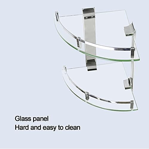 Erddcbb banheiro prateleira de vidro de vidro prateleira de vidro de vidro canto de canto de caddy de caddy