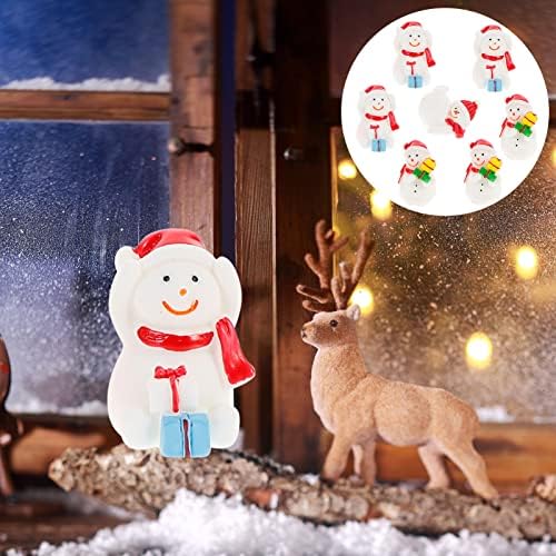 Toyvian Christmas Decor 7pcs natal boneco de neve figure boneco de neve em miniatura resina resina natal paisagem