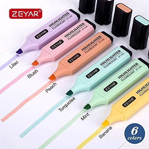 Marcador de Zeyar, cores pastel com ponta de cinzel Pen, certificado AP, cores variadas, base à base de água, seco rápido