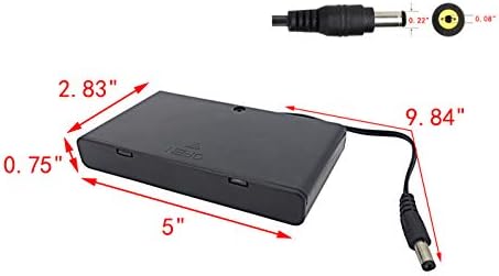 FixtUledIsplays® AA Habitação da bateria segura 8 baterias Pacote de alimentação 12V com interruptor ON/OFF DICA DC DC 5.5/2,1mm Conexão da série 13157-NPF