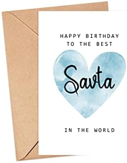 Moltdesigns Feliz aniversário para o melhor Savta do World Card - Savta Birthday Card - Savta