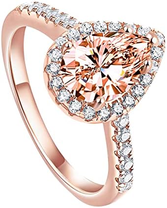 Mulheres prometem anéis redondos de zircões de zircões anéis de noivado mulheres simuladas jóias de