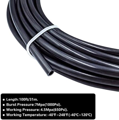 Tubo de nylon pneumático beduan 1/4 od 100 pés saej844 linha de ar tubulação de mangueira de nylon para sistema
