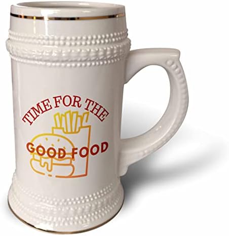 Design simples 3drose sobre comida e texto do tempo para a boa comida - 22 onças de caneca